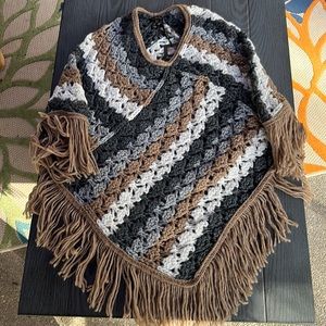 Gorgeous Crocheted Poncho - New